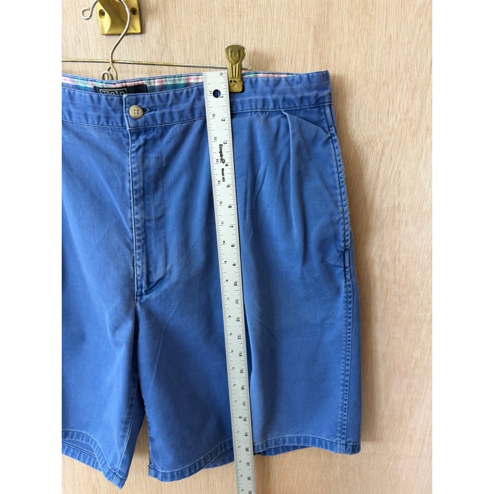 Polo Ralph Lauren Classic Golf Short Blue Pleated Cotton Mens 37 - Picture 3 of 5